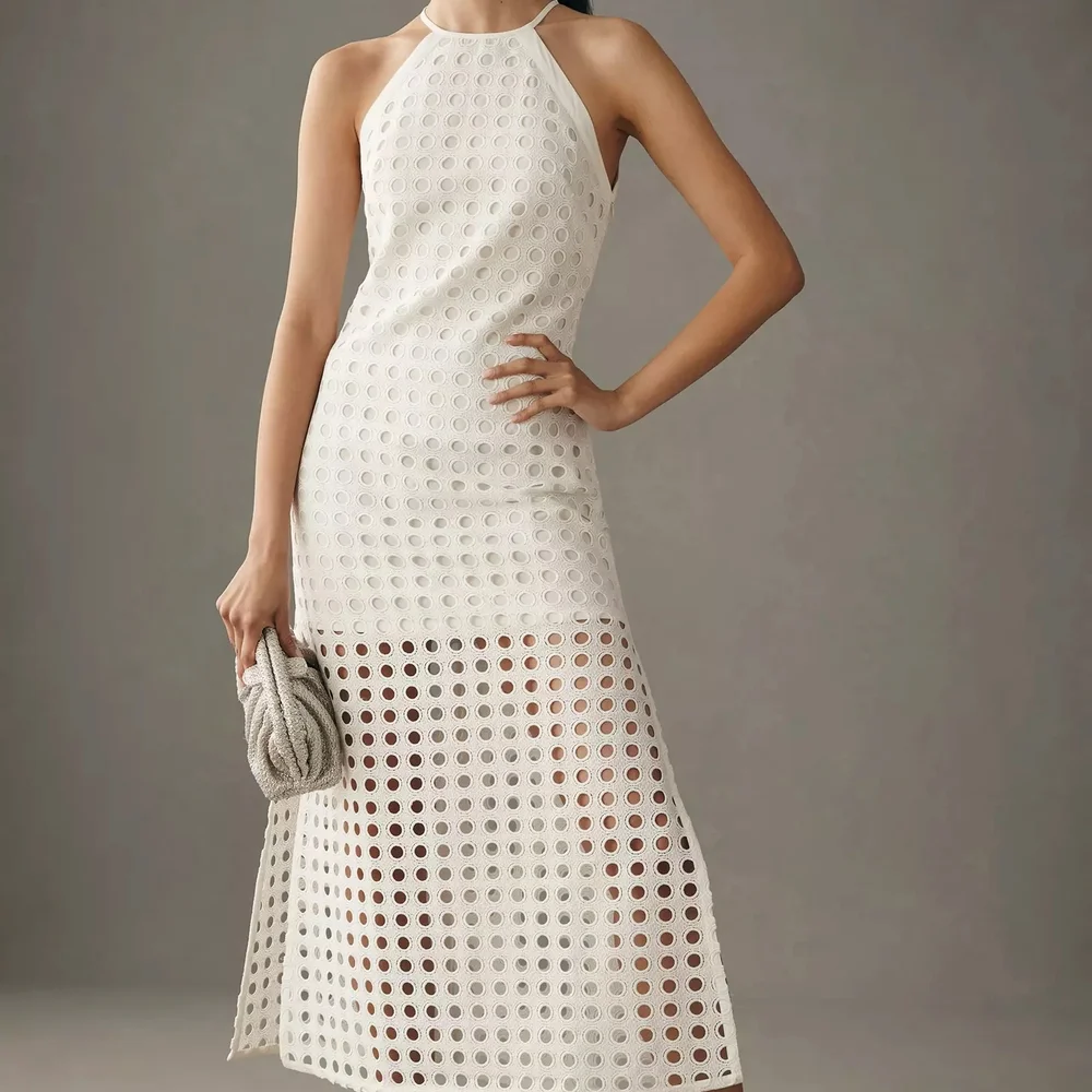 NWOT - Anthropologie  White Eyelet Maxi Dress - Picture 12 of 13